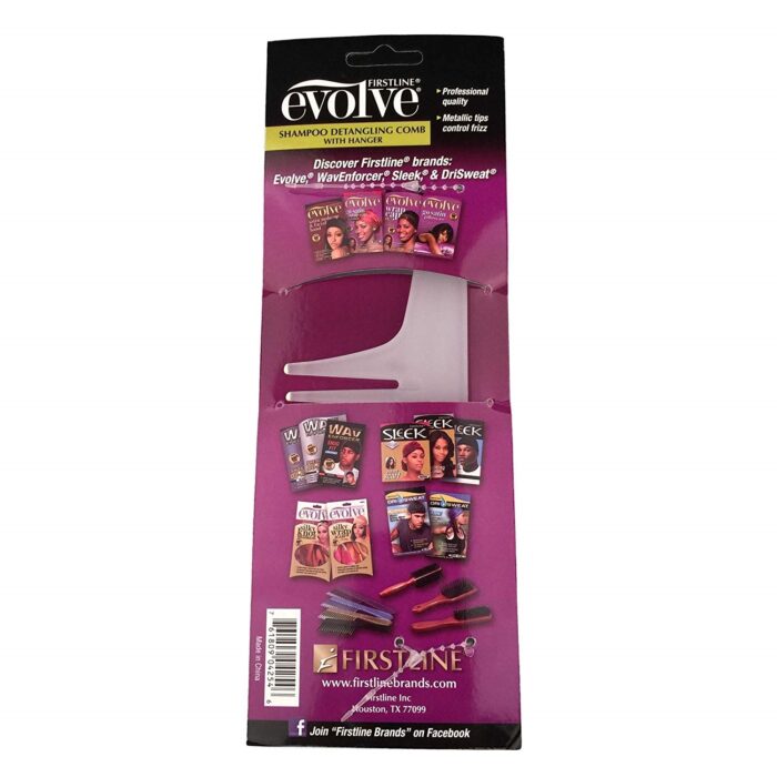 Firstline Evolve Shampoo Detangling Plastic Comb With Hanger 4254 - Bild 3